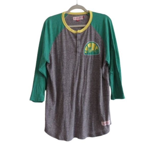 MITCHELL & NESS Seattle Supersonics Henley Basketball Top Sport - Size XL - Picture 1 of 14